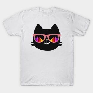 black cat music lover T-Shirt